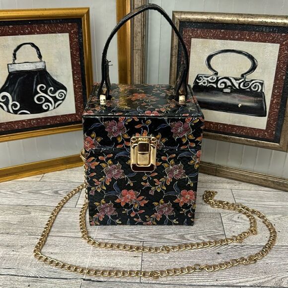 Floral Embossed Design Crossbody Box Bag - Picture 1 of 10